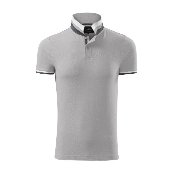 Polo homme Collar Up 256 - gris argenté