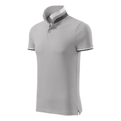 Polo homme Collar Up 256 - gris argenté