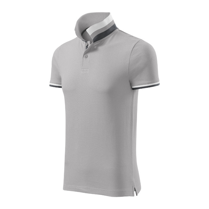 Polo homme Collar Up 256 - gris argenté