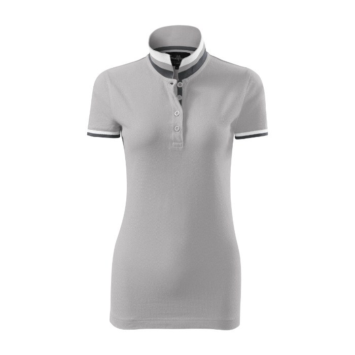 Polo femme Collar Up 257 - gris argenté