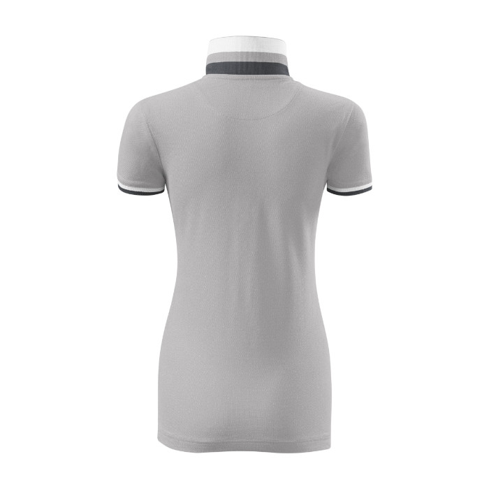 Polo femme Collar Up 257 - gris argenté
