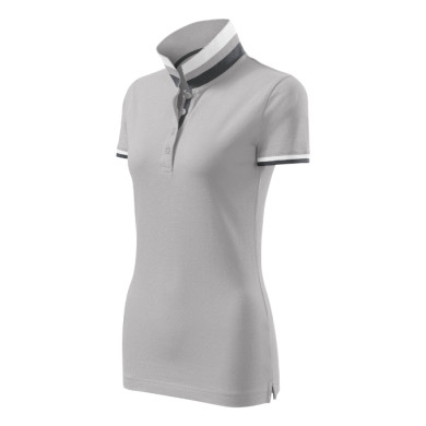 Polo femme Collar Up 257 - gris argenté