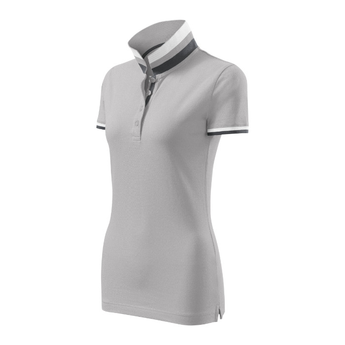 Polo femme Collar Up 257 - gris argenté