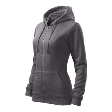Sweatshirt femme Trendy Zipper 411 - gris acier