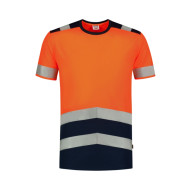 Tee-shirt unisex T-Shirt High Vis Bicolor T01 - orange fluorescent