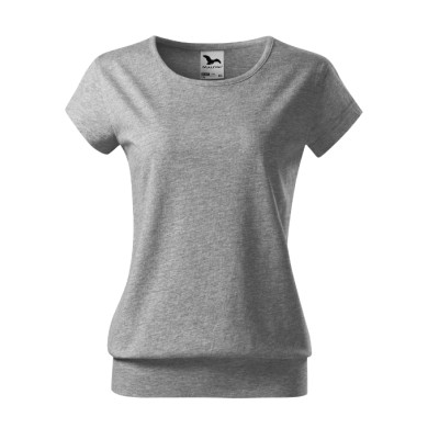 Tee-shirt femme City 120 - gris chiné foncé