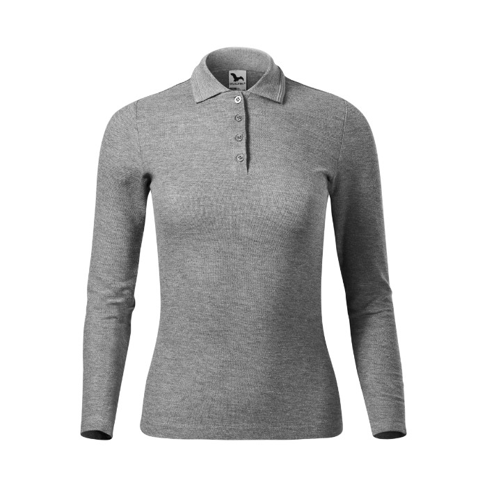 Polo femme Pique Polo LS 231 - gris chiné foncé