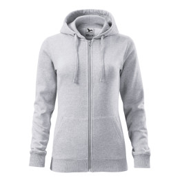Sweatshirt femme Trendy Zipper 411 - gris chiné clair