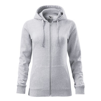 Sweatshirt femme Trendy Zipper 411 - gris chiné clair