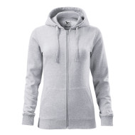 Sweatshirt femme Trendy Zipper 411 - gris chiné clair