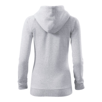 Sweatshirt femme Trendy Zipper 411 - gris chiné clair