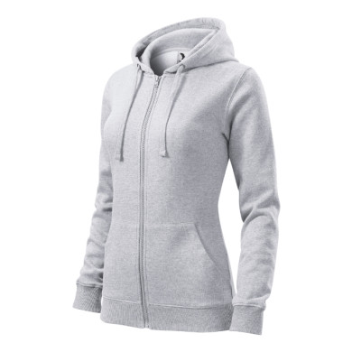 Sweatshirt femme Trendy Zipper 411 - gris chiné clair