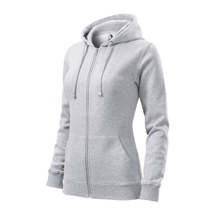 Sweatshirt femme Trendy Zipper 411 - gris chiné clair