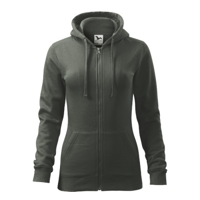 Sweatshirt femme Trendy Zipper 411 - castor gray
