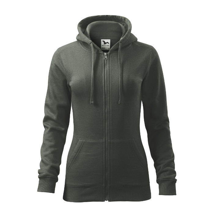 Sweatshirt femme Trendy Zipper 411 - castor gray