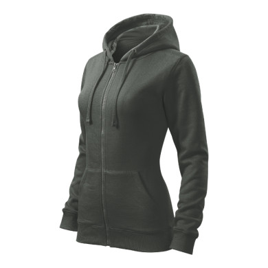 Sweatshirt femme Trendy Zipper 411 - castor gray