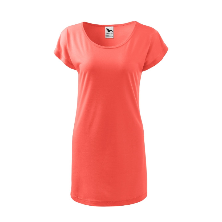 Tee-shirt/robe femme Love 123 - coral