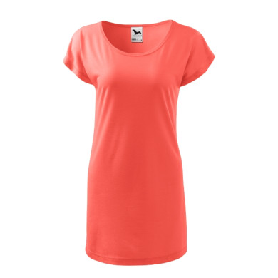 Tee-shirt/robe femme Love 123 - coral
