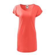 Tee-shirt/robe femme Love 123 - coral
