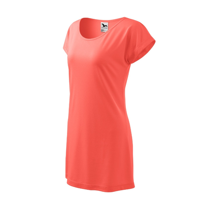 Tee-shirt/robe femme Love 123 - coral