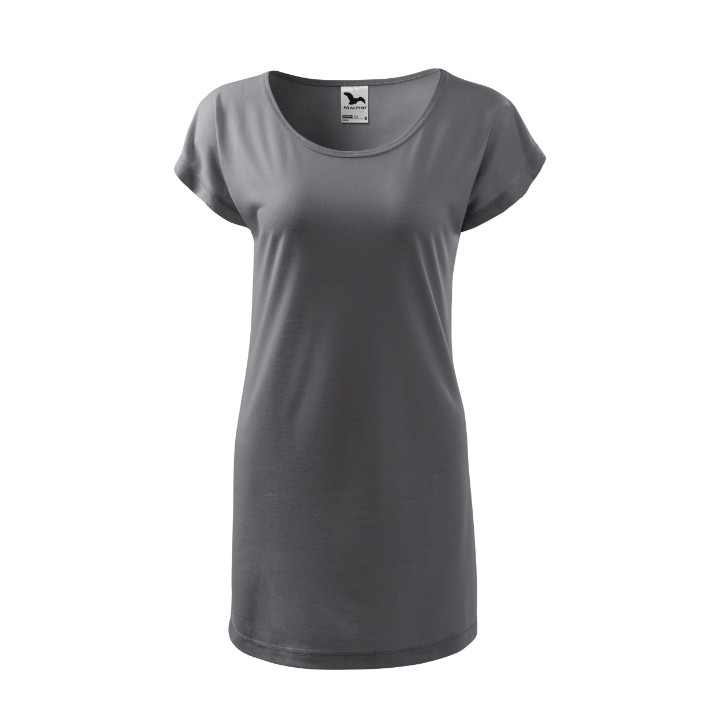 Tee-shirt/robe femme Love 123 - gris acier