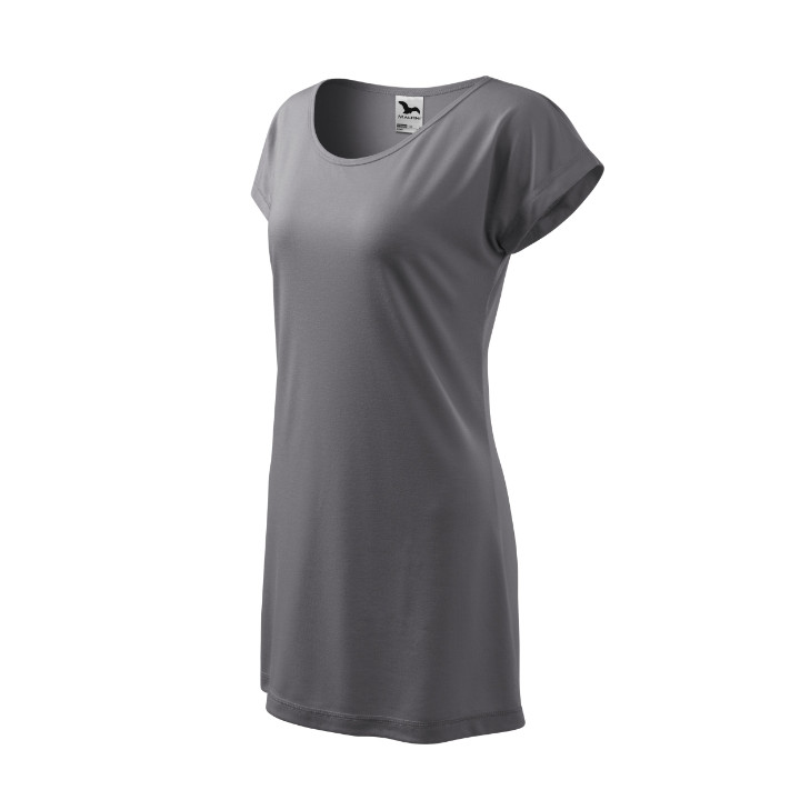Tee-shirt/robe femme Love 123 - gris acier