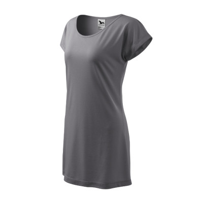 Tee-shirt/robe femme Love 123 - gris acier