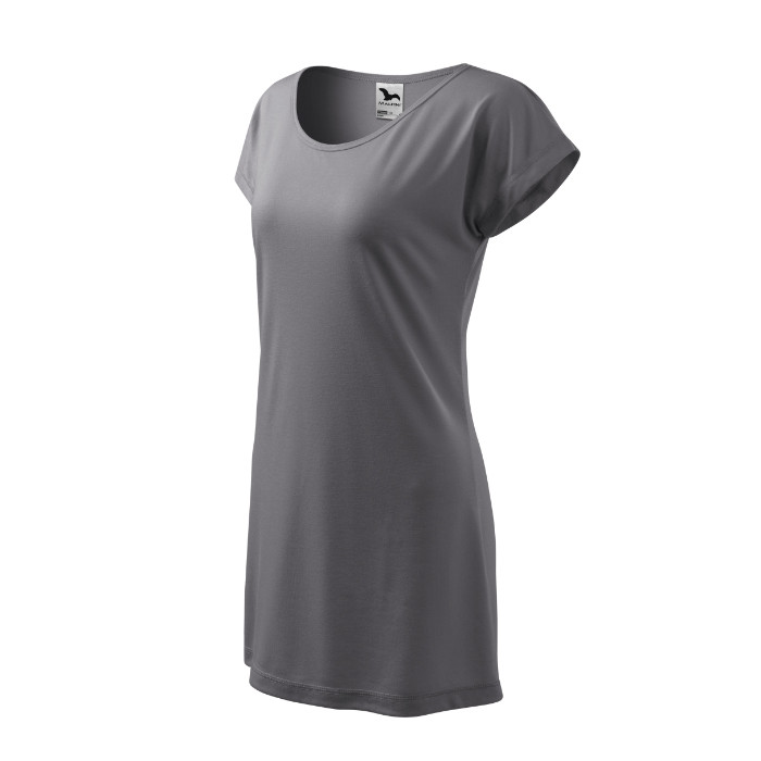 Tee-shirt/robe femme Love 123 - gris acier