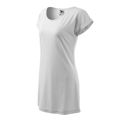 Tee-shirt/robe femme Love 123 - blanc