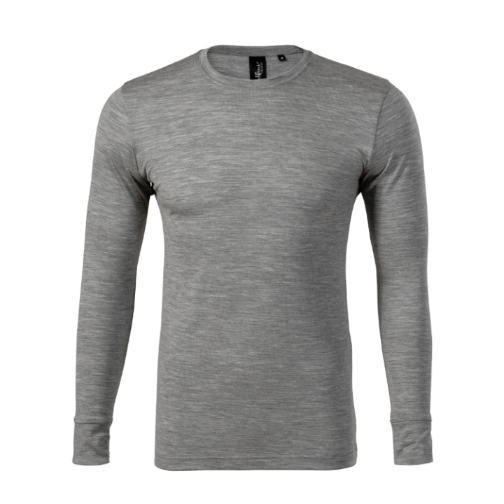 Tee-shirt homme Merino Rise LS 159 - gris chiné foncé