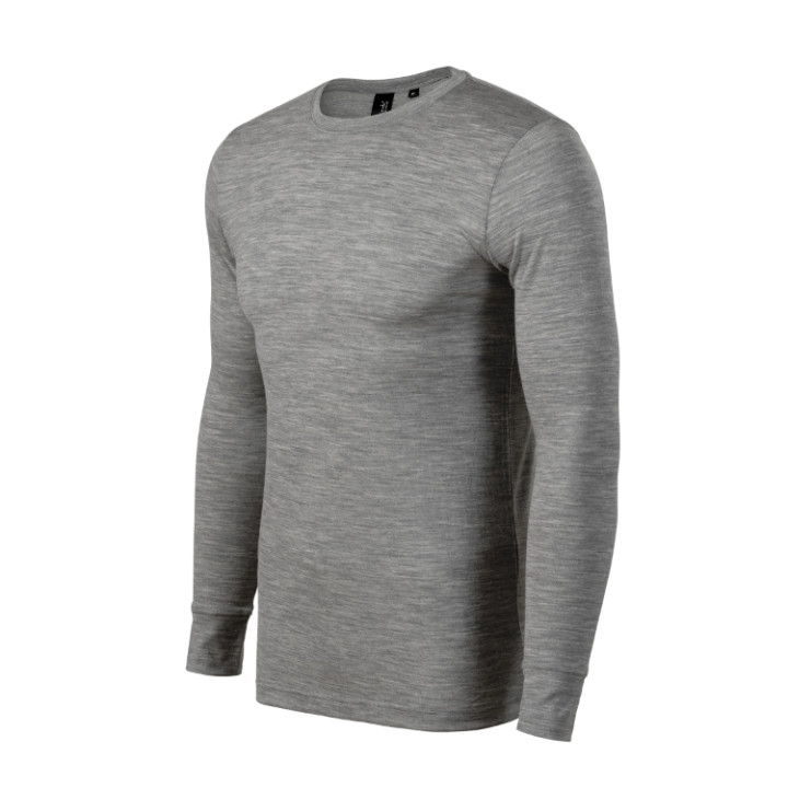 Tee-shirt homme Merino Rise LS 159 - gris chiné foncé