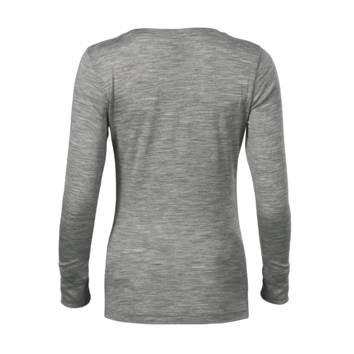 Tee-shirt femme Merino Rise LS 160 - gris chiné foncé
