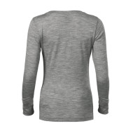 Tee-shirt femme Merino Rise LS 160 - gris chiné foncé