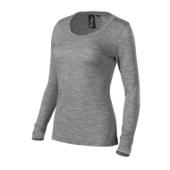 Tee-shirt femme Merino Rise LS 160 - gris chiné foncé