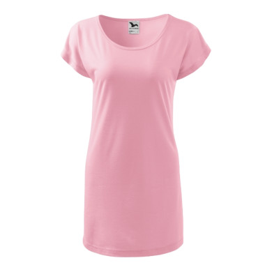 Tee-shirt/robe femme Love 123 - rose