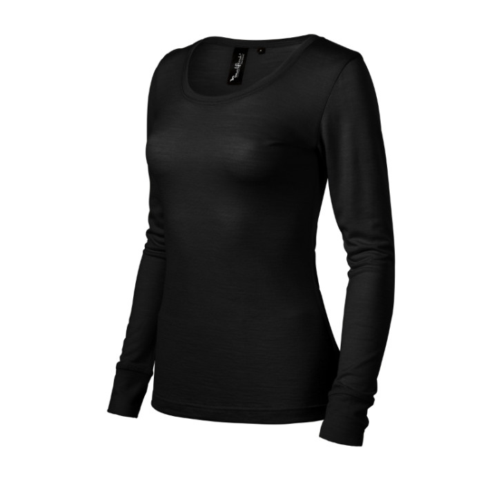 Tee-shirt femme Merino Rise LS 160 - noir