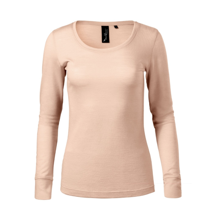 Tee-shirt femme Merino Rise LS 160 - cameo