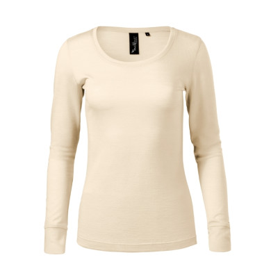 Tee-shirt femme Merino Rise LS 160 - amande
