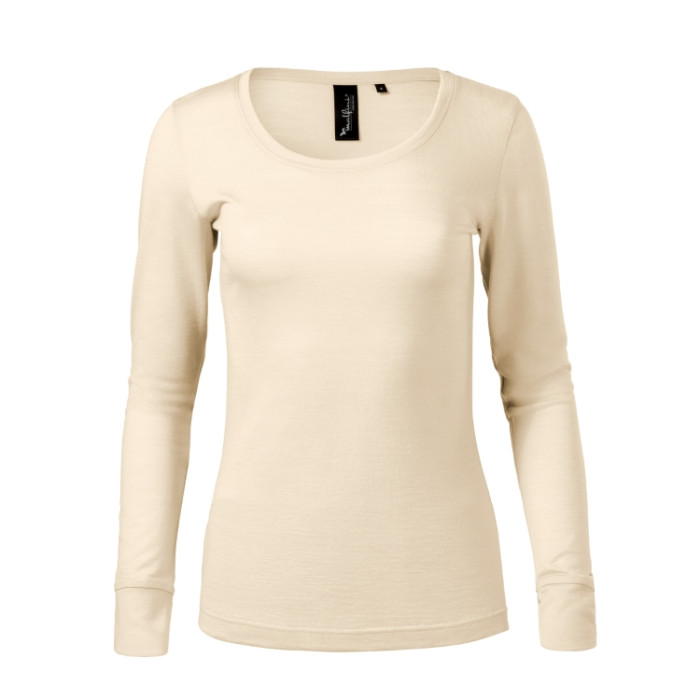 Tee-shirt femme Merino Rise LS 160 - amande