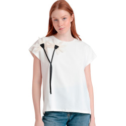 T-shirt manches courtes Flor Aplicada