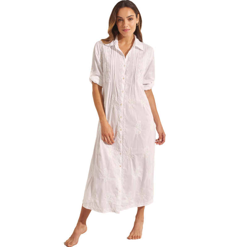 Robe longue de plage manches trois-quarts COMPLEMENTOS