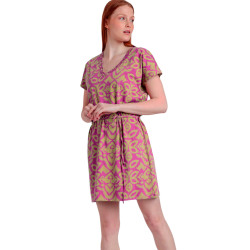 Robe estivale manches courtes Pink And Green