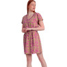Robe estivale manches courtes Pink And Green