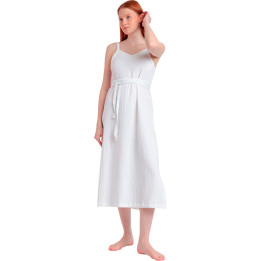 Robe estivale mi-longue fines bretelles Linen Style