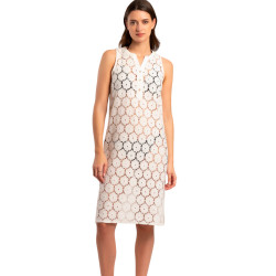 Robe de plage transparente sans manches Beach Flowers