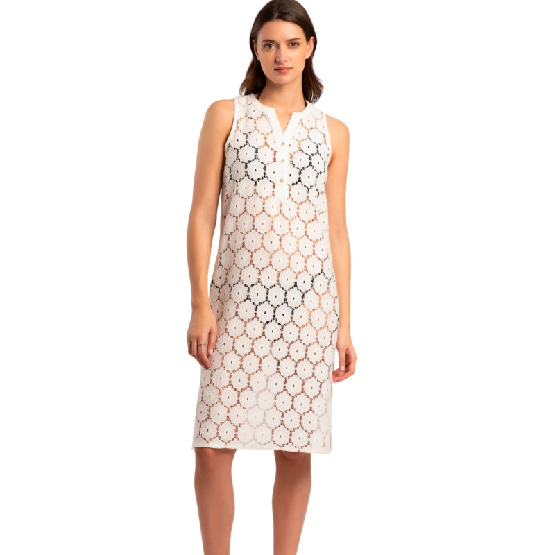 Robe de plage transparente sans manches Beach Flowers