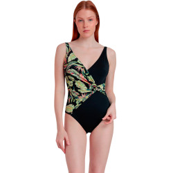 Maillot de bain une pièce préformé croisé gainant Jungle