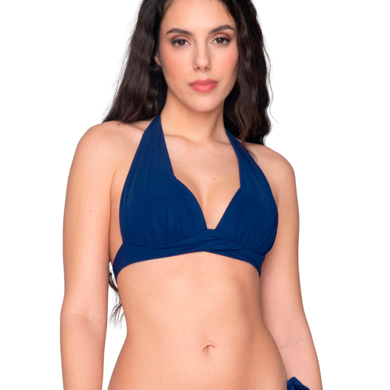 Haut maillot de bain triangle plissé emboîtant BLUE SENSE