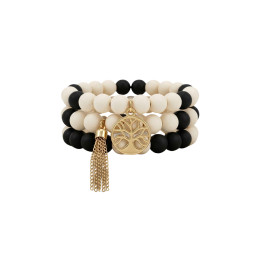 Ensemble de trois bracelets perles bicolores Complementos