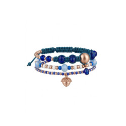 Ensemble de trois bracelets bleu et doré Complementos